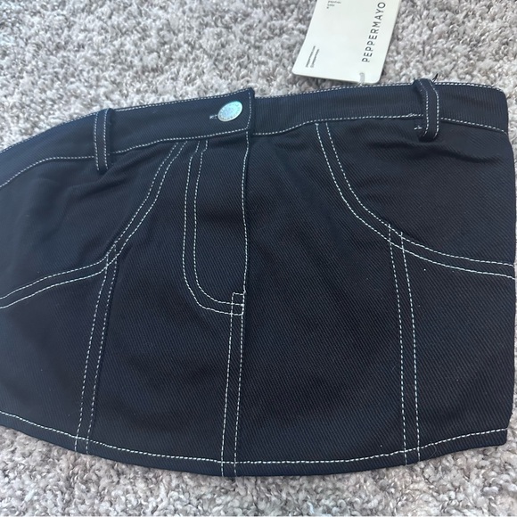 NWT Peppermayo Nailed it black denim tube top - Picture 3 of 6